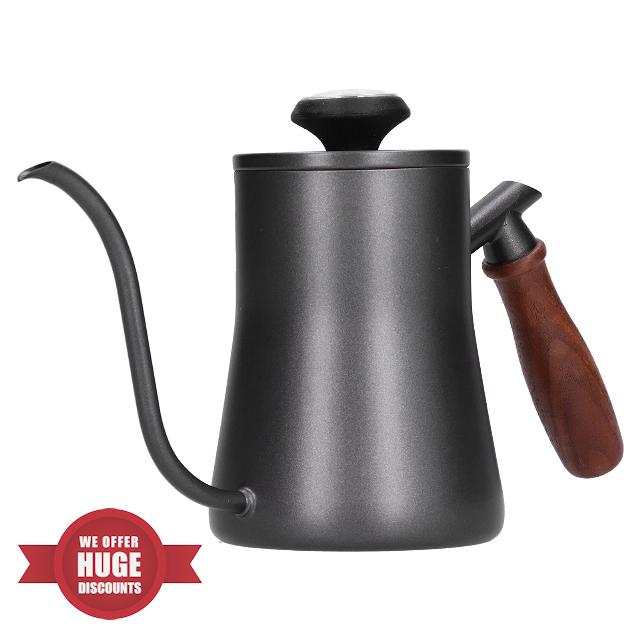 Coffee Kettle Hand Breathe Coffee Pot Hanging Ear Fine Mouth Gooseneck Stainless Steel with Maker Utensil for 550Ml Kettle Water Boiler Pour Over Coffee Makers (Black