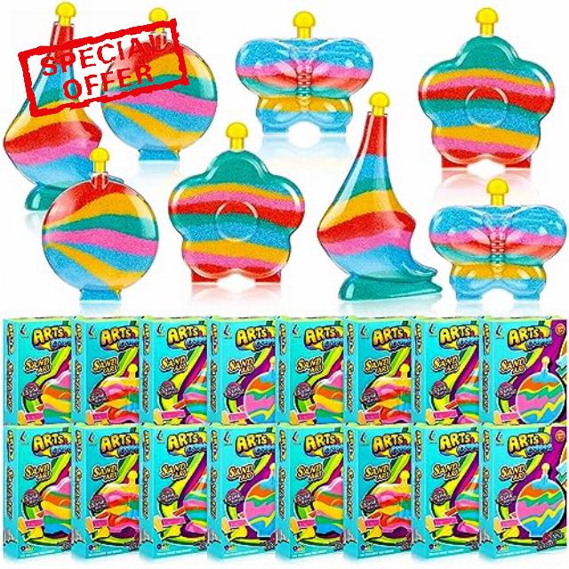 Liliful 24 Create Your Own Sand Art and Crafts Activity Kit Include DIY Sand Art Bottles Bulk