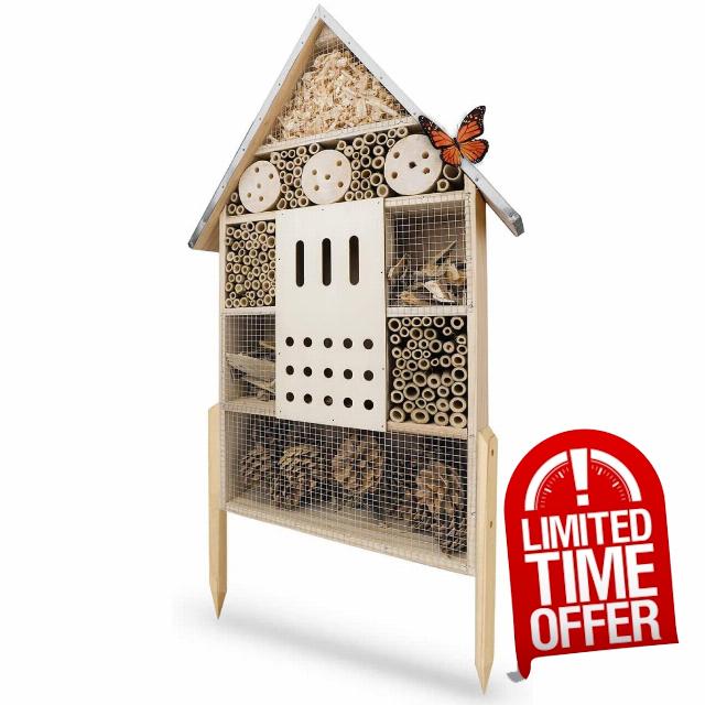 wildlife friend Insect Hotel XXL Standing - bee Hotel with Stand 30 inch