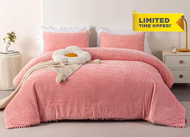 Blush Reversible Boho Comforter Set King