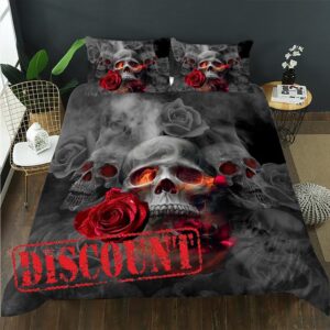 AILONEN Sugar Skull Duvet Cover Set Queen Size
