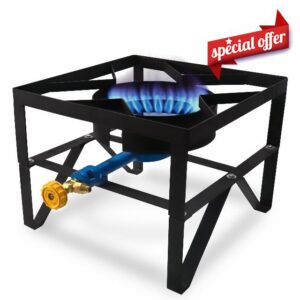 Sonret Single Burner Propane Gas Stove - Square Outdoor Propane Burner Heavy Duty - Portable Gas Stove Burner Propane Outdoor Burner -with Hose Pipe