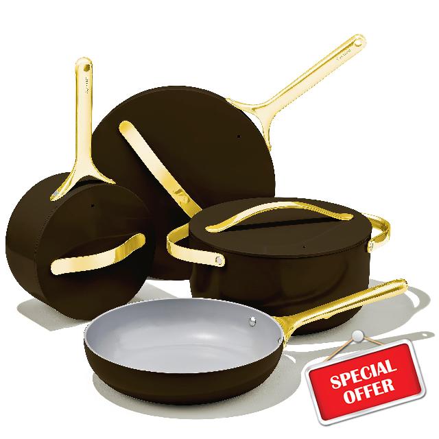 Caraway Nonstick Ceramic Cookware Set (12 Piece) Pots