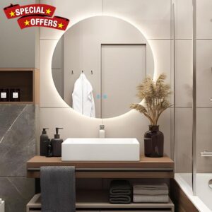 VOWNER 24 Inch Round LED Bathroom Mirror