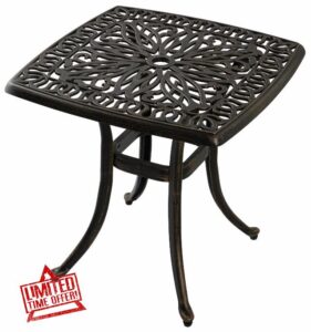 ZOTORUN Outdoor Cast Aluminum Side Table End Table for Patio