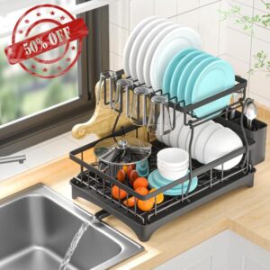 Yeepoo Dish Drying Rack 2 Tier for Kitchen Counter