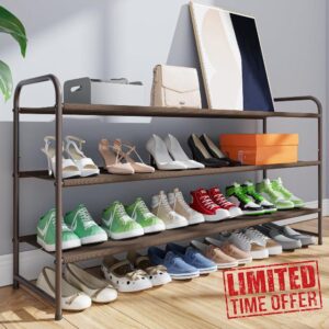 Kitsure Shoe Rack for Entrance Area - Long Narrow Shoe Rack Tall for Cupboard