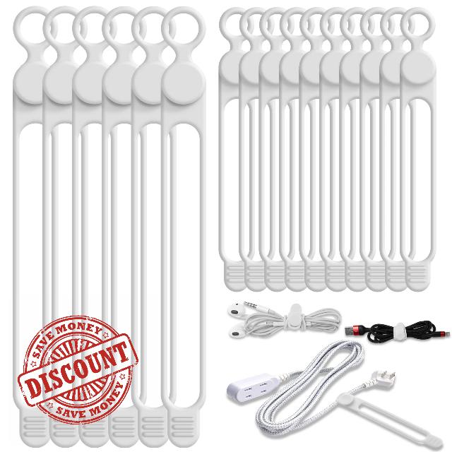 Nearockle Silicone Cable Ties Cord Organizer for Cable Management
