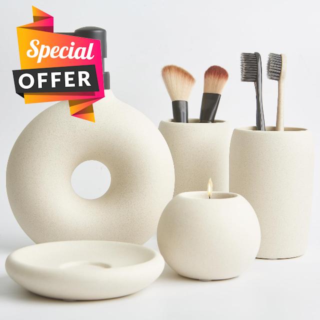 Terramoza Ceramic Bathroom Accessory Set