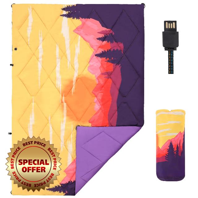 KROFEM USB Portable Heated Camping Blanket