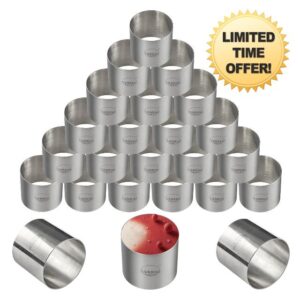 Sunrise Kitchen Supply Plating Forms Stainless Steel Ring Mold Sets 3" X 2.75" (24)