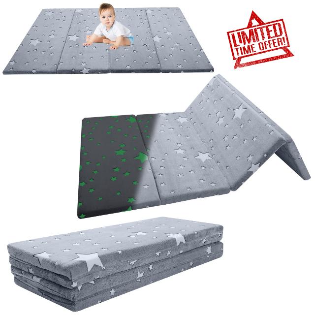 MeMoreCool Glow Foam Baby Play Mat Crawling Mat Baby Rug for Play Area