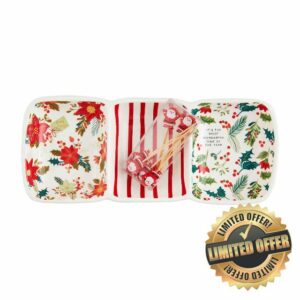 Mud Pie Christmas Pattern Triple Tidbit Set