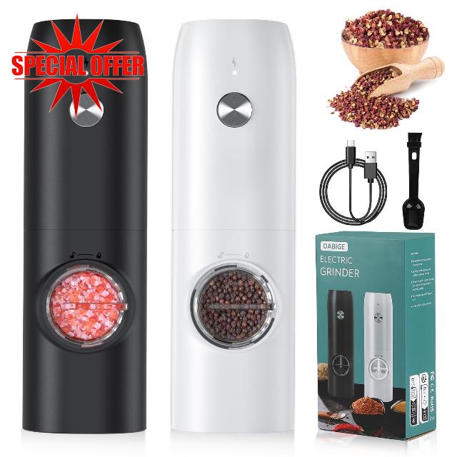 Electric Salt and Pepper Grinder Set (2 Pack)