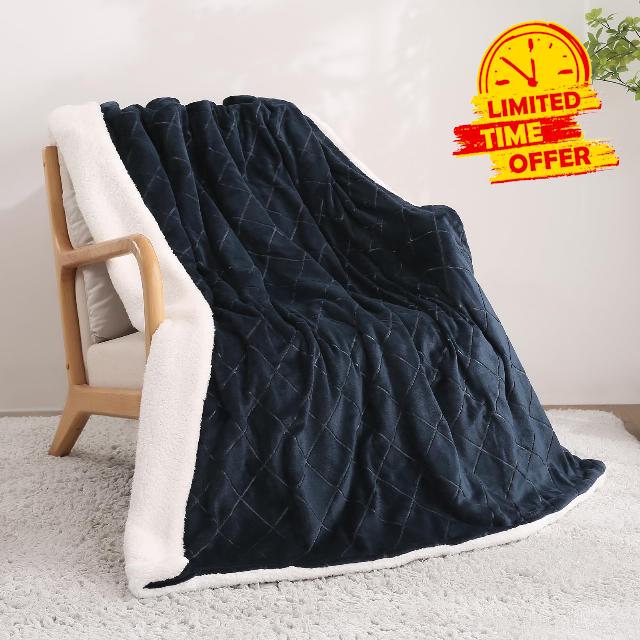 CURECURE Electric Heated Throw Blanket 50”×60” with 6 Heating Levels & 1-4 Hours Adjustable Timer Auto Off Levels