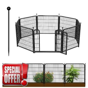 Decorative Garden Fence with Gate24in(H)×16ft(L) 8 Panels