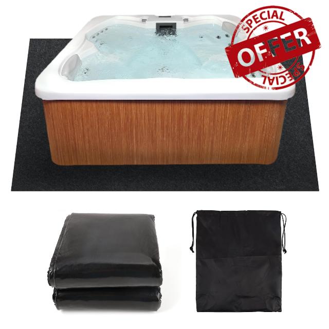 Aboofx 80" x 80" Hot Tub Mat Outdoor Indoor with Carrying Bag