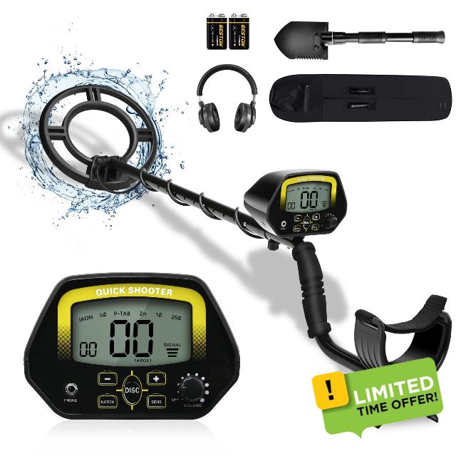 PalliPartners Metal Detector for Adults & Kids,Higher Accuracy Adjustable Waterproof Metal Detectors with Pinpoint & Disc,10" Inch Search Great for Detecting Gold,Coin,Treasure Hunting(3040-Yellow)