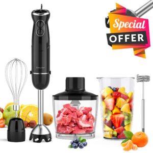Immersion Blender Handheld 800W Scratch Resistant 5 in 1 Hand Blender