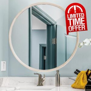 MAGFLERUM Round Wood Mirror 30 Inch