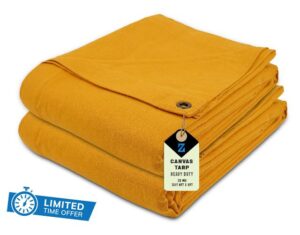 Zuperia 2 Pack Canvas Tarp 6' x 8' ft