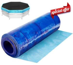 1200 Ft x 11.6 Inch Winter Pool Cover Seal for Above Ground Pools- Good Air-Tightness Pool Cover Seal Wrap- Shrink Film Stretch Film Wrap for a Variety of Pools to Keep Clear (Blue)