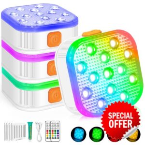 RIOGOO Rechargeable Submersible LED Pool Lights with Remote