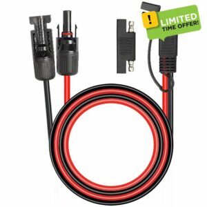 MOOKEERF Solar Panel to SAE Adapter Cable - 15FT 10AWG SAE Extension Cable for RV Solar Panel Caravan Battery Charger Kit with SAE Polarity Reverse Adapter