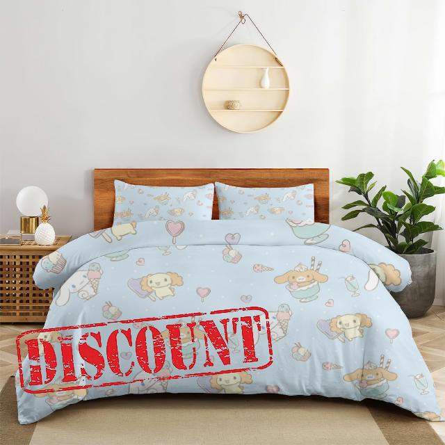 Tobmtaows Cartoon Kitten 3-Piece Bed Set Warm and Comfortable Kawaii Bedding Set Cute Soft Microfiber Bedclothes for Boys Girls Kids (Queen