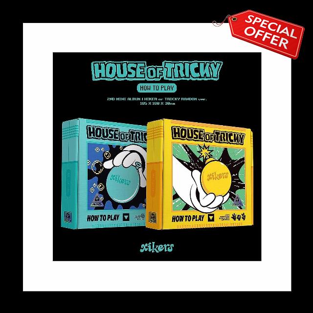 xikers HOUSE OF TRICKY: HOW TO PLAY 2nd Mini Album CD+Folded poster on pack+Photobook+Postcard+Moving photo+Wide polaroid+Photocard+Tutorial book+Magnetic coin+Tracking Sealed (HIKER Version)
