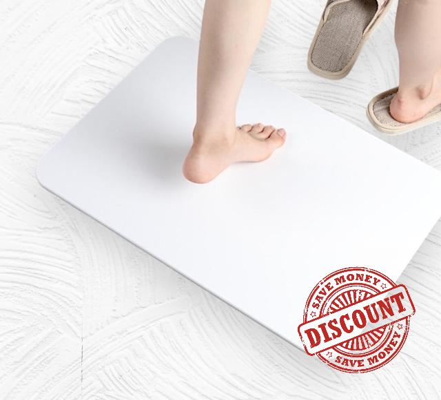 Stone Bath Mats for Bathroom | Diatomaceous Earth Shower Mat | Water Absorbing Bathroom Stone Mat Quick Dry | Fast Drying Diatomite Stone Bath Mat | Easy to Clean 23.6 x 15.5(White)