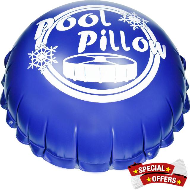 4 x 4 Ft Pool Pillows for Above Ground Pool Winterize Pool Closing Kit for Winter Pool Cover Extra Durable & Cold Resistant 0.4mm PVC (27 Gauge) Pool Air Pillow for Winterizing with 50 Ft Rope