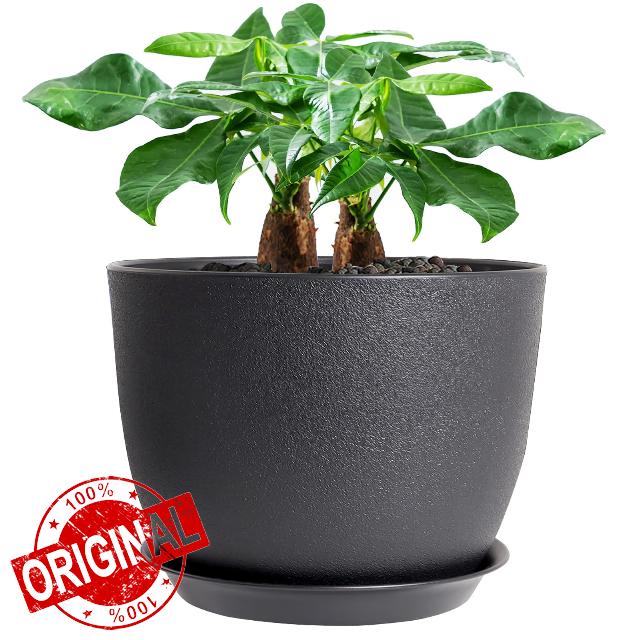 UOUZ 12inch Modern Plant Pots with Driange Holes and Saucers for Indoor Outdoor Garden Plants and Flowers