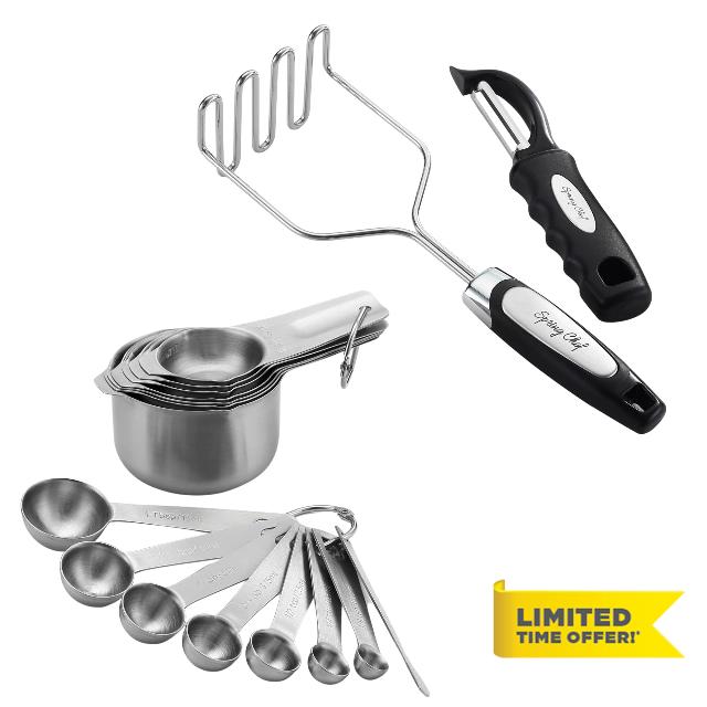 Spring Chef Potato Masher and Swivel Peeler Set