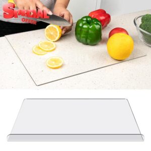 Acrylic Cutting Boards for Kitchen Counter - Clear Cutting Board for Countertop with Lip - Non Slip Transparent Chopping Board with Counter Lip 16x12 in