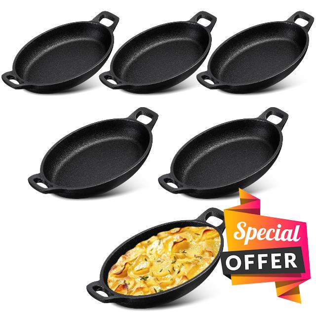Mifoci 6 Pcs Mini Cast Iron Skillet