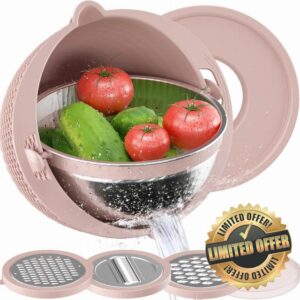 Stainless Steel Colander with Plastic Mixing Bowl - Food Strainers and Colanders