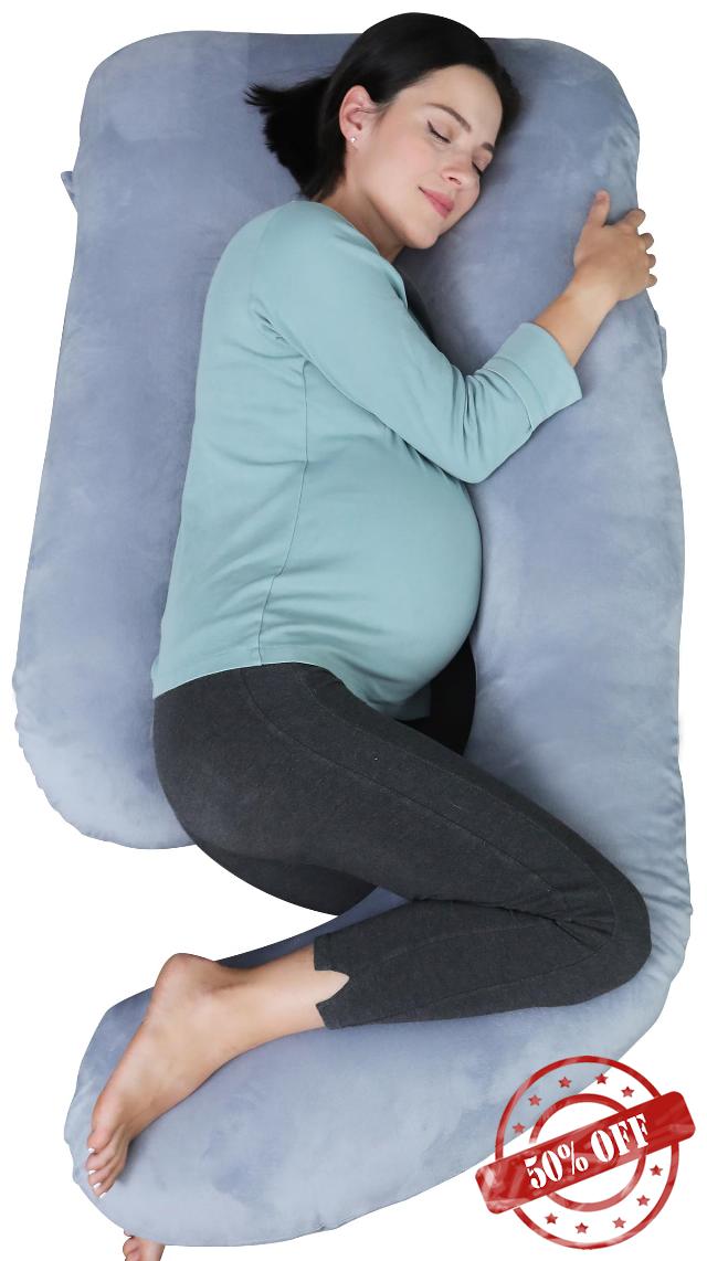 MOON PARK Pregnancy Pillows for Sleeping - U Shaped Full Body Maternity Pillow with Removable Cover - Support for Back