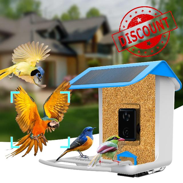 Bird Feeder with Camera-Smart Bird Watcher Camera with Solar Pannel