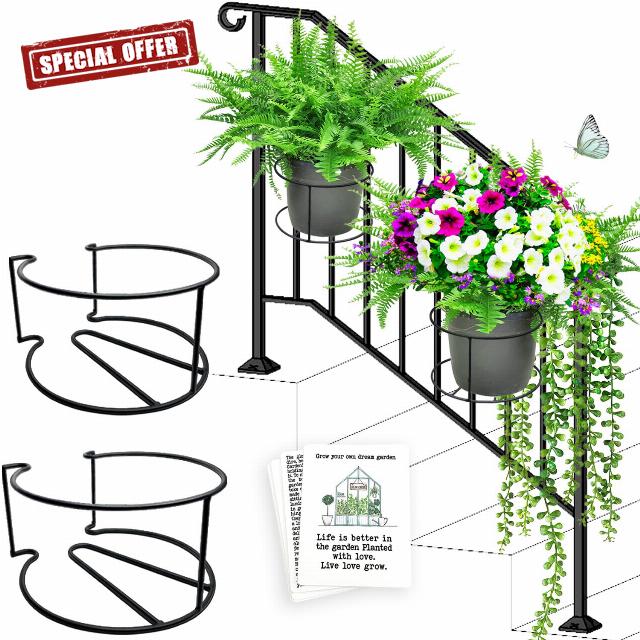Floating Garden Railing Planter Shelf for Balcony Deck Porch Patio and Indoor houseplants-Remarkable Gardening Gifts for Women-1.25"-1.5" Spindle