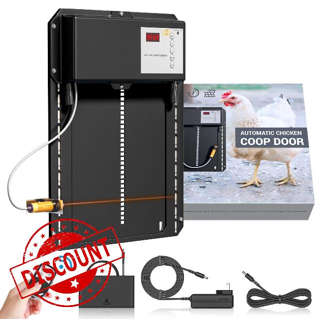 Automatic Chicken Coop Door Opener (Non-Battery Powered) with Timer