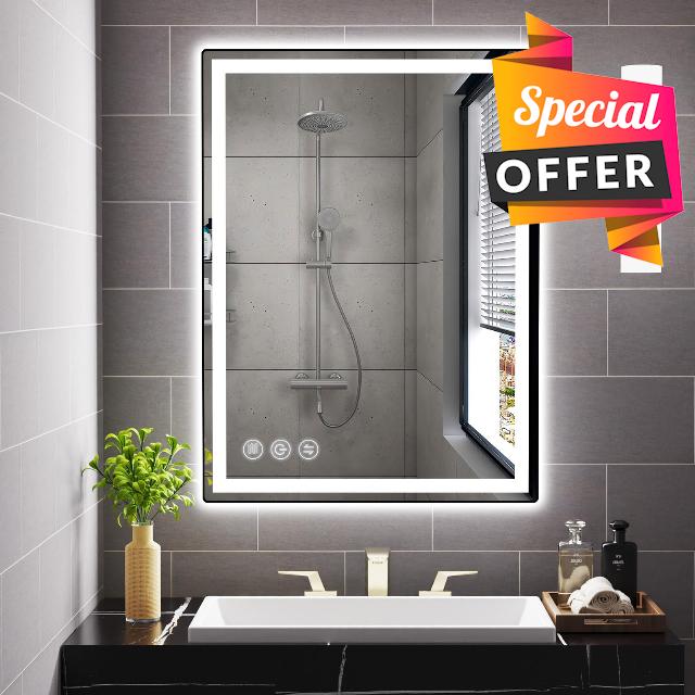 Memobarco Bathroom Mirror with Led Lights for Wall