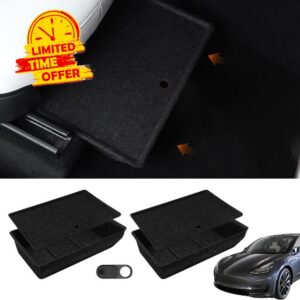 Wuxdeet 2PCS Under Seat Storage for Tesla Model Y with Lid