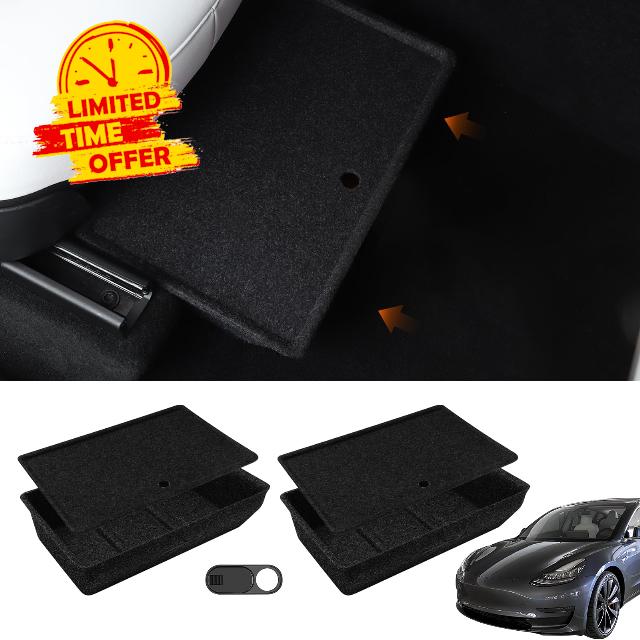 Wuxdeet 2PCS Under Seat Storage for Tesla Model Y with Lid