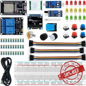 BearTiger Direct 95 Piece New Starter Kit ESP32 ESP-32S WiFi IOT Development Board Basic Learning Kit for DIY Experiments STEM