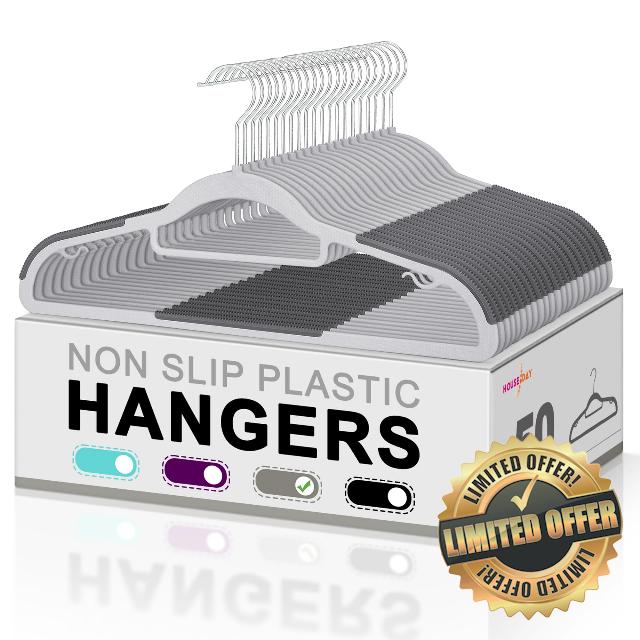 HOUSE DAY Plastic Hangers 50 Pack