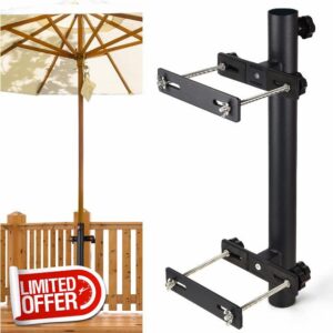 KT MART Deck Umbrella Mount - Clamp on Deck Rail or Fence