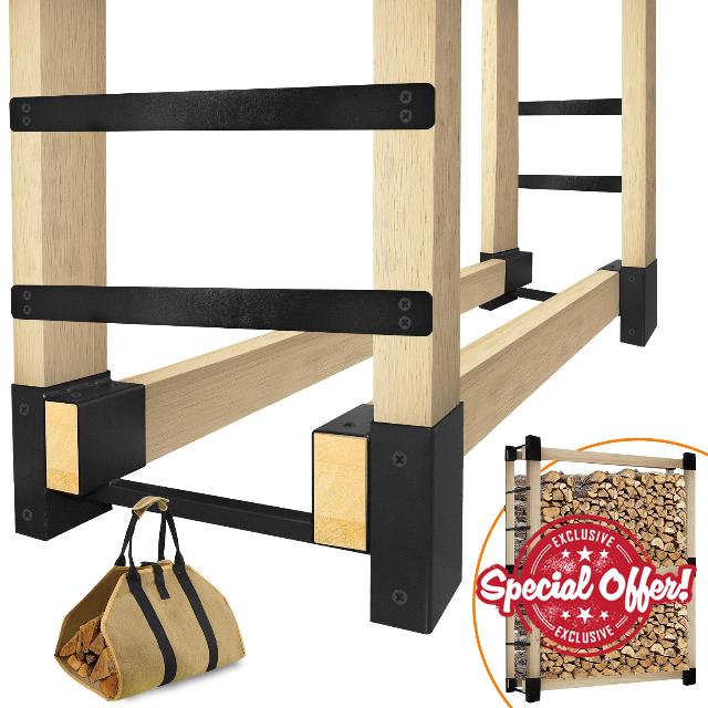 Outdoor Firewood Log Storage Rack Bracket Kit for Fire Wood Storage