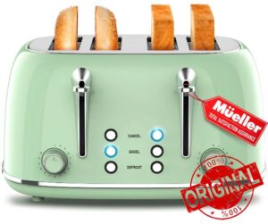 Mueller Retro Toaster 4 Slice with Extra Wide Slots Bagel