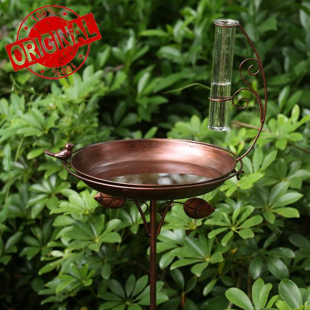 Ponzkoe Large Metal Bird Bath Bowl for Outdoors